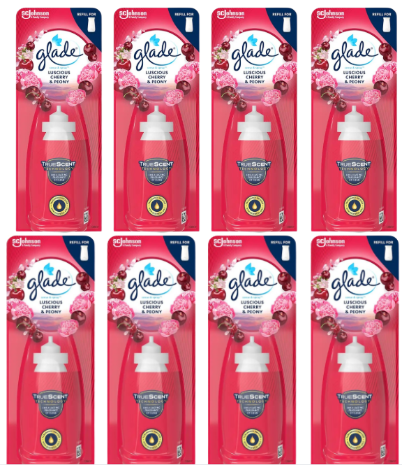 Glade Luscious Cherry & Peony Sense & Spray Refill x 8
